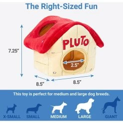 Disney Pluto's Dog House Hide & Seek Puzzle Plush Squeaky Dog Toy -Happy Paw Shop 220860 PT1. AC SS1800 V1627926072