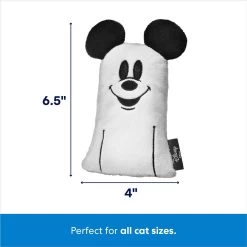 Disney Halloween Mickey Mouse Ghost Plush Kicker Cat Toy With Catnip -Happy Paw Shop 267864 PT1. AC SS1800 V1689873095
