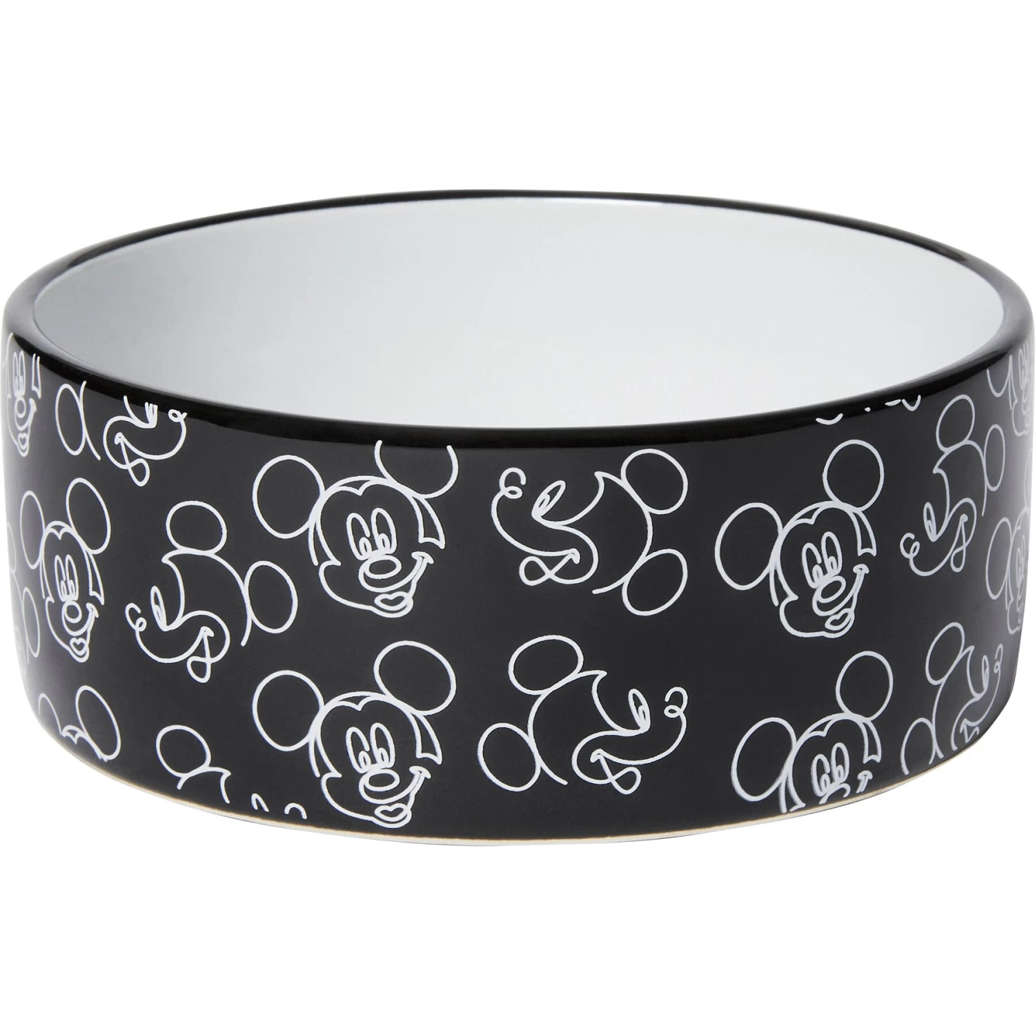 Disney Mickey Mouse Black & White No-Skid Ceramic Dog & Cat Bowl 1 Disney Mickey Mouse Black & White No-Skid Ceramic Dog & Cat Bowl