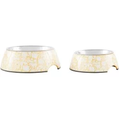 Disney Winnie The Pooh Non-Skid Stainless Steel With Melamine Stand Dog & Cat Bowl, Yellow -Happy Paw Shop 280632 PT5. AC SS1800 V1628535078