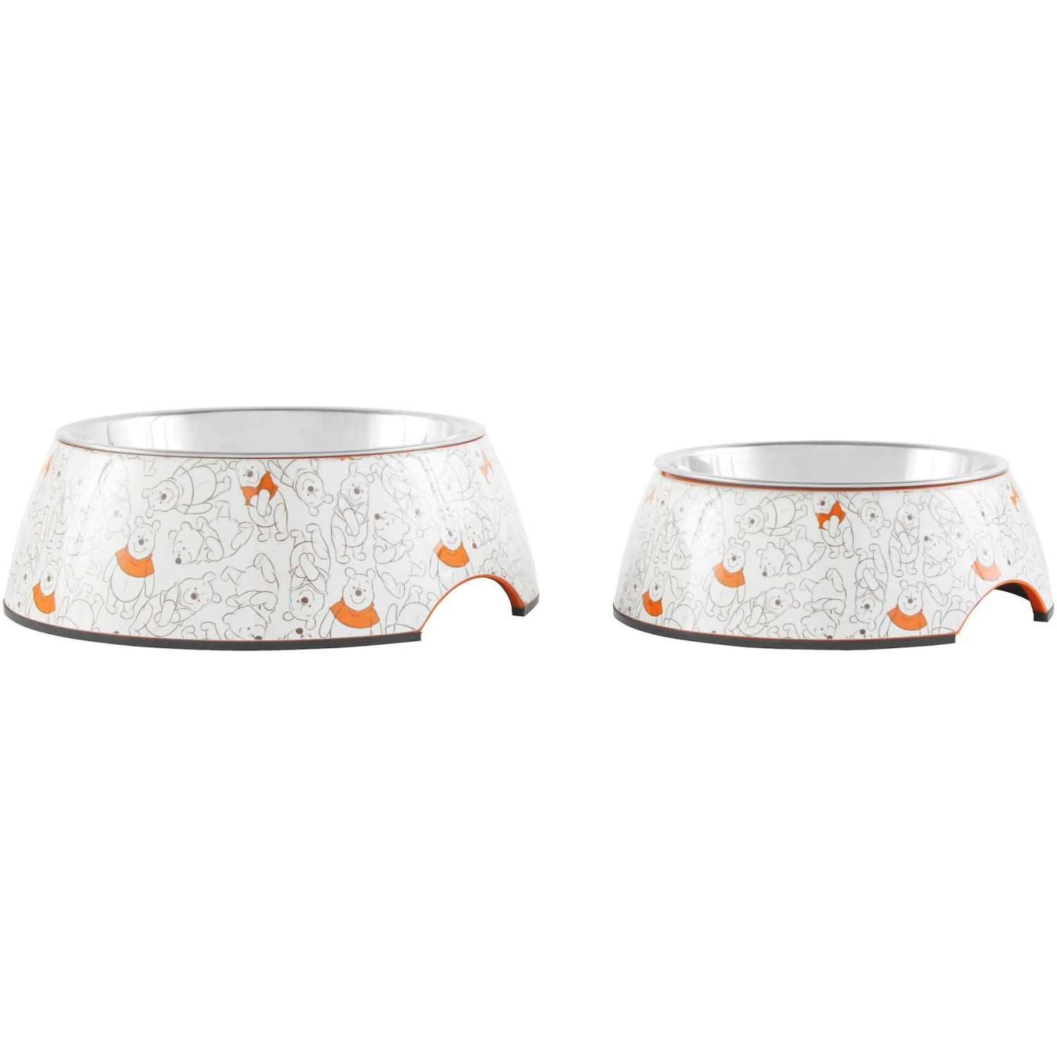 Disney Winnie The Pooh Non-Skid Stainless Steel With Melamine Stand Dog & Cat Bowl, Orange 5 Disney Winnie The Pooh Non-Skid Stainless Steel With Melamine Stand Dog & Cat Bowl, Orange - Image 5