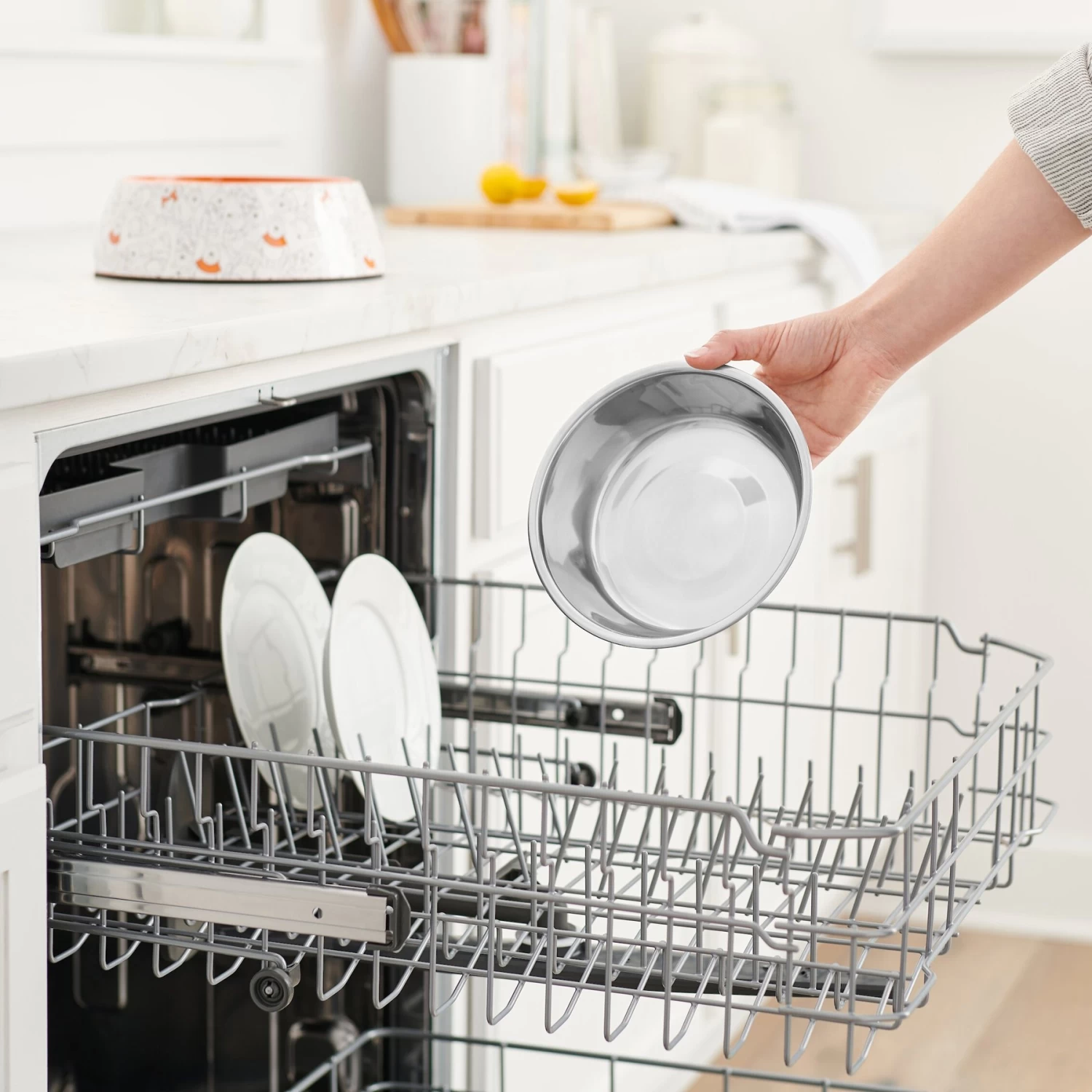 Disney Winnie The Pooh Non-Skid Stainless Steel With Melamine Stand Dog & Cat Bowl, Orange 6 Disney Winnie The Pooh Non-Skid Stainless Steel With Melamine Stand Dog & Cat Bowl, Orange - Image 6