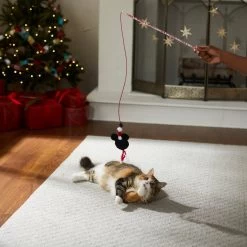 Disney Holiday Mickey & Minnie Mouse Interchangeable Teaser Wand Cat Toy With Catnip -Happy Paw Shop 287399 PT3. AC SS1800 V1632187412