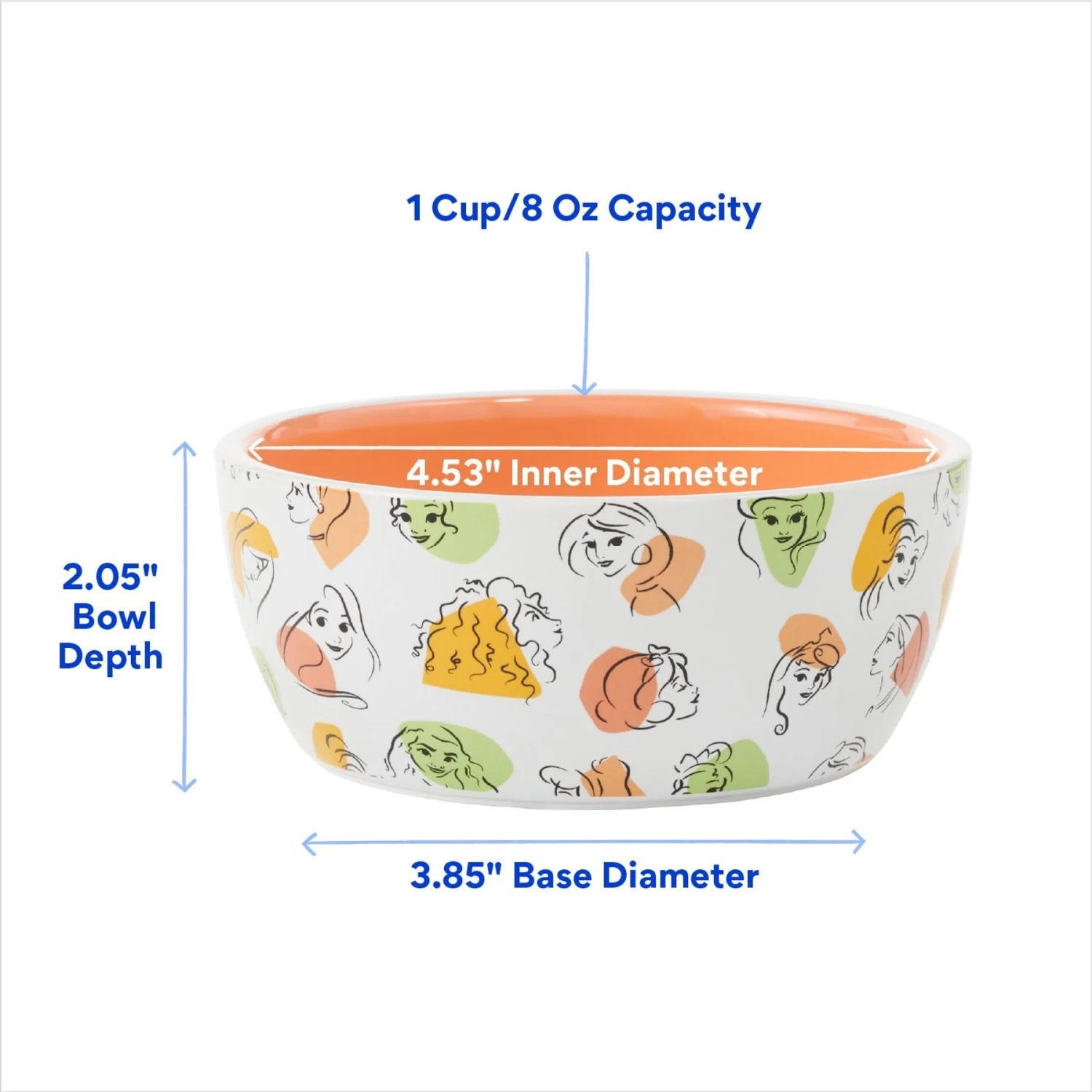 Disney Princesses Non-Skid Ceramic Cat Bowl 2 Disney Princesses Non-Skid Ceramic Cat Bowl - Image 2