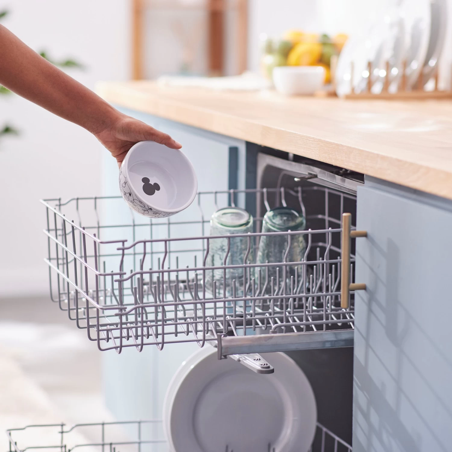 Disney Mickey Lines Non-Skid Ceramic Cat Bowl 5 Disney Mickey Lines Non-Skid Ceramic Cat Bowl - Image 5