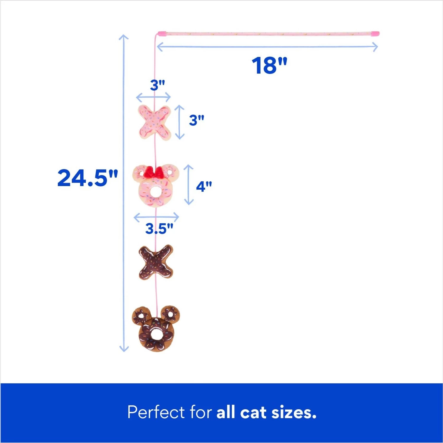 Disney Mickey & Minnie Mouse Donut Teaser Cat Toy With Catnip 2 Disney Mickey & Minnie Mouse Donut Teaser Cat Toy With Catnip - Image 2