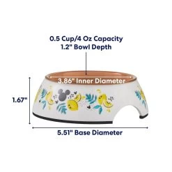 Disney Mickey Mouse Lemon Melamine Stainless Steel Dog & Cat Bowl -Happy Paw Shop 315295 PT1. AC SS1800 V1685731885