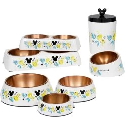 Disney Mickey Mouse Lemon Melamine Stainless Steel Dog & Cat Bowl -Happy Paw Shop 315295 PT8. AC SS1800 V1647288911