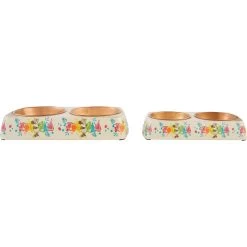 Disney Minnie Mouse Summer Bamboo Melamine Stainless Steel Double Dog & Cat Bowl -Happy Paw Shop 315343 PT5. AC SS1800 V1646328529