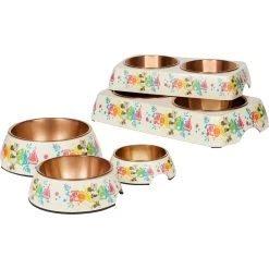 Disney Minnie Mouse Summer Bamboo Melamine Stainless Steel Double Dog & Cat Bowl -Happy Paw Shop 315343 PT8. AC SS1800 V1647288832