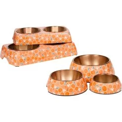 Disney Mickey Mouse Orange Bamboo Melamine Stainless Steel Double Dog & Cat Bowl -Happy Paw Shop 315350 PT8. AC SS1800 V1647288884