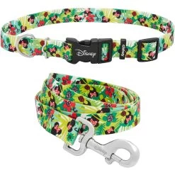 Disney Minnie Mouse Hawaiian Dog Collar & Disney Minnie Mouse Hawaiian Dog Leash