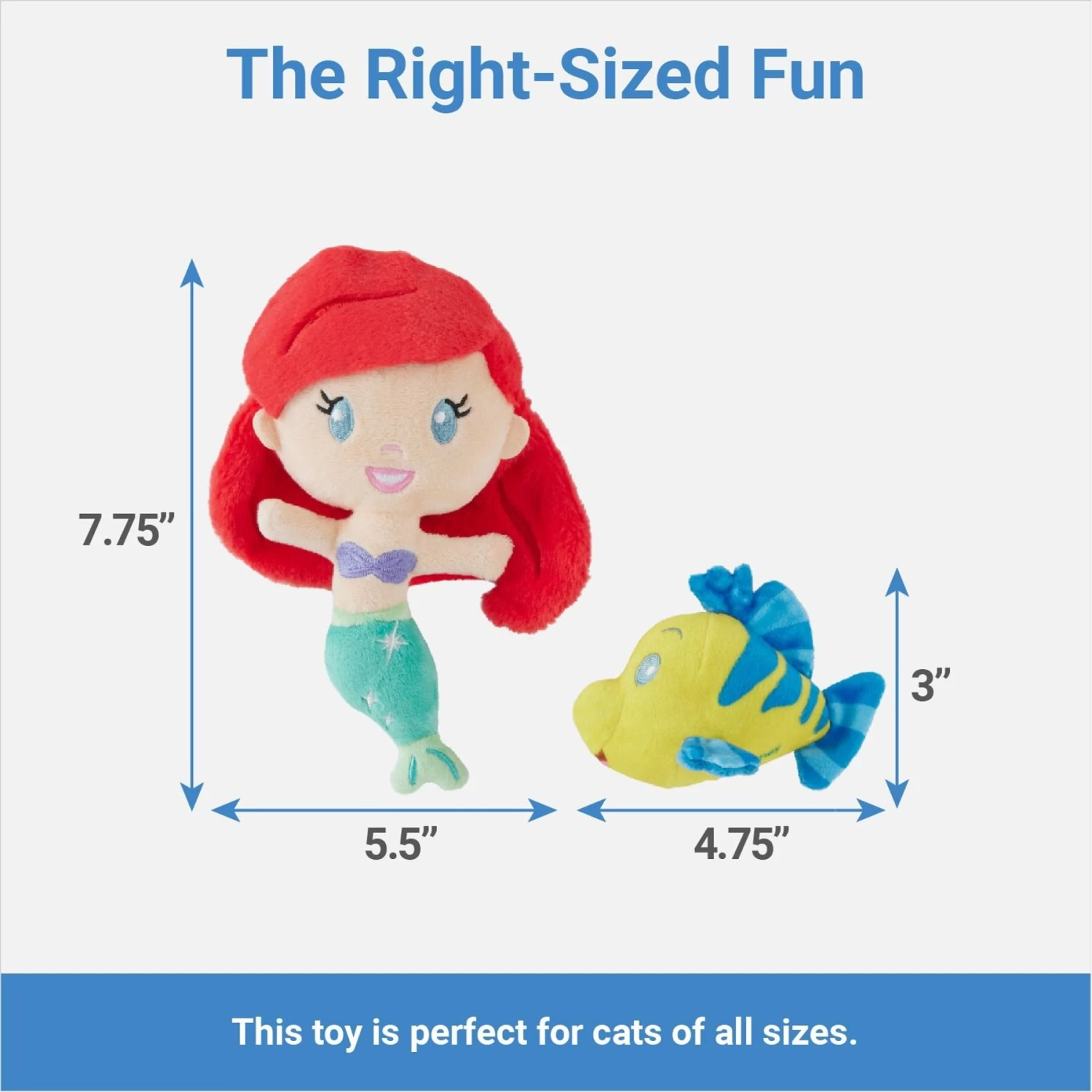 Disney Princess Ariel Plush Cat Toy With Catnip, 2 Count 2 Disney Princess Ariel Plush Cat Toy With Catnip, 2 Count - Image 2