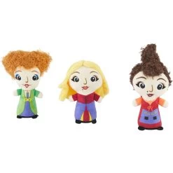 Disney Halloween Hocus Pocus Sanderson Sisters Plush Squeaky Dog Toy, 3 Count, Small/Medium