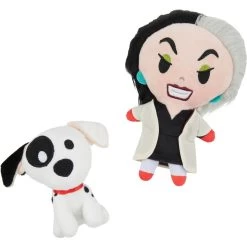 Disney Halloween Villains Cruella De Vil & Dalmatian Plush Cat Toy With Catnip, 2 Count