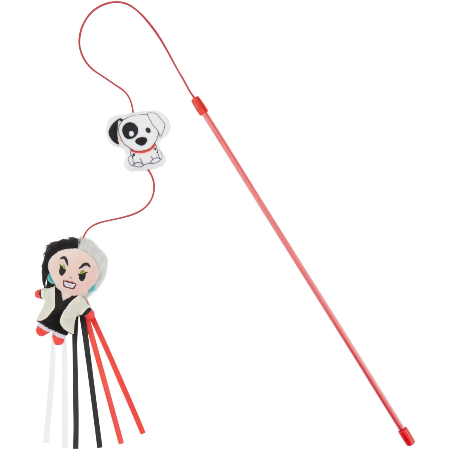 Disney Villains Cruella De Vil & Dalmatian Teaser Wand Cat Toy With Catnip 1 Disney Villains Cruella De Vil & Dalmatian Teaser Wand Cat Toy With Catnip