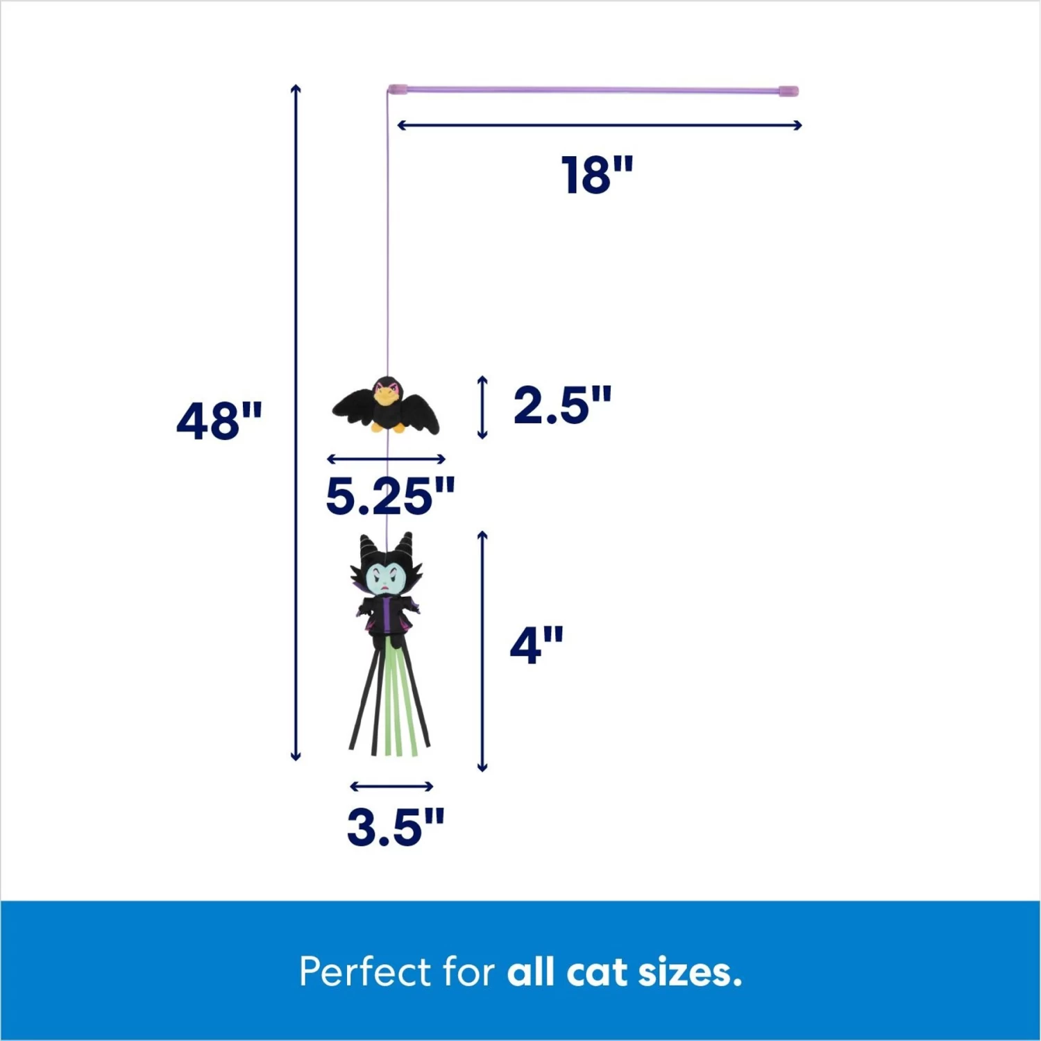 Disney Villains Maleficent & Raven Teaser Wand Cat Toy With Catnip 2 Disney Villains Maleficent & Raven Teaser Wand Cat Toy With Catnip - Image 2