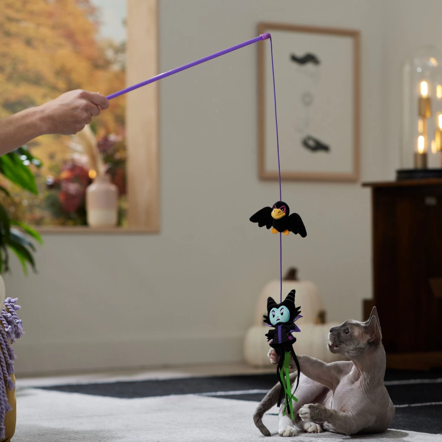 Disney Villains Maleficent & Raven Teaser Wand Cat Toy With Catnip 3 Disney Villains Maleficent & Raven Teaser Wand Cat Toy With Catnip - Image 3