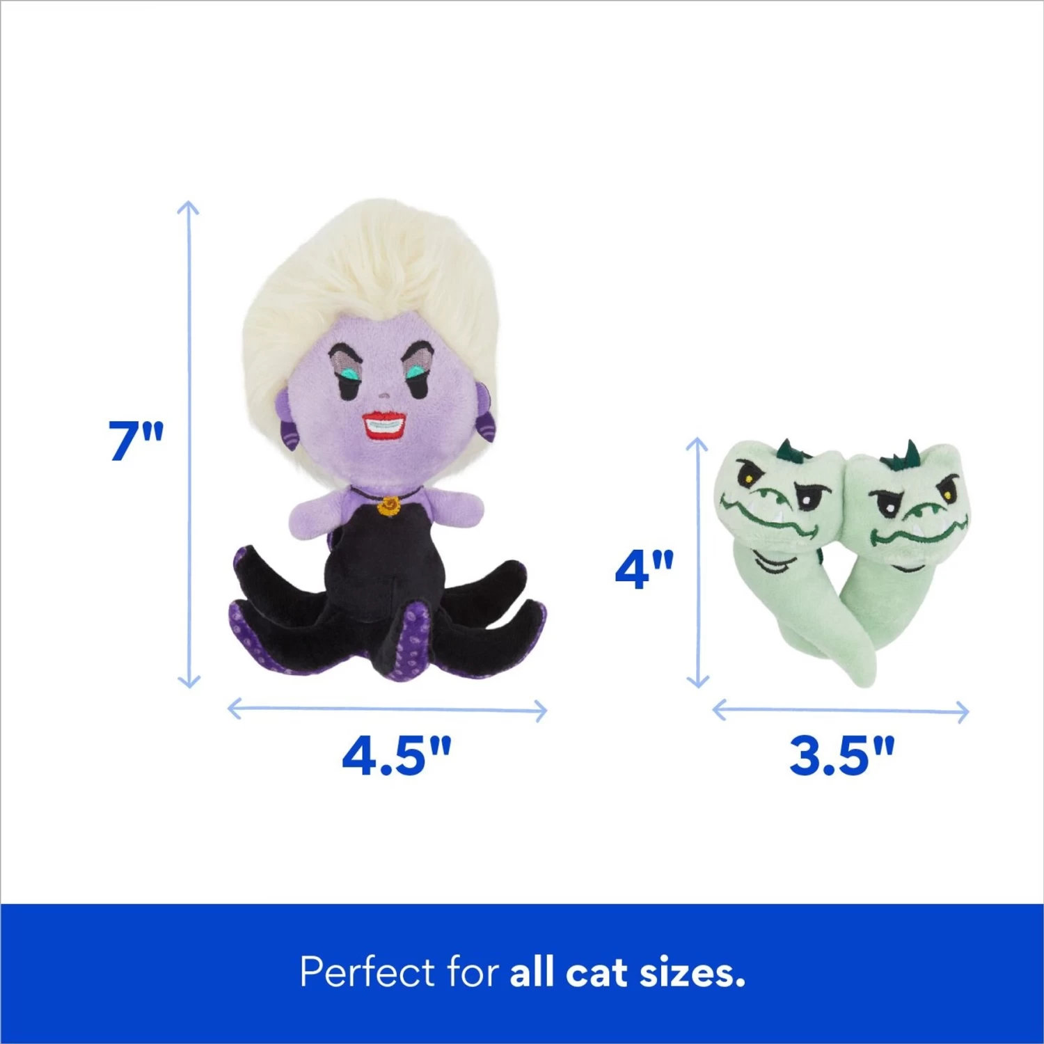 Disney Villains Ursula & Eels Plush Cat Toy With Catnip, 2 Count 2 Disney Villains Ursula & Eels Plush Cat Toy With Catnip, 2 Count - Image 2