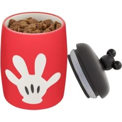 Disney Table Scraps Mickey Mouse Hot Diggity Dog Recipe Upcycled Jerky Dog Treats, 5-oz Bag & Disney Mickey Mouse Ceramic Dog & Cat Treat Jar -Happy Paw Shop 623510 PT7. AC SS1800 V1661896396