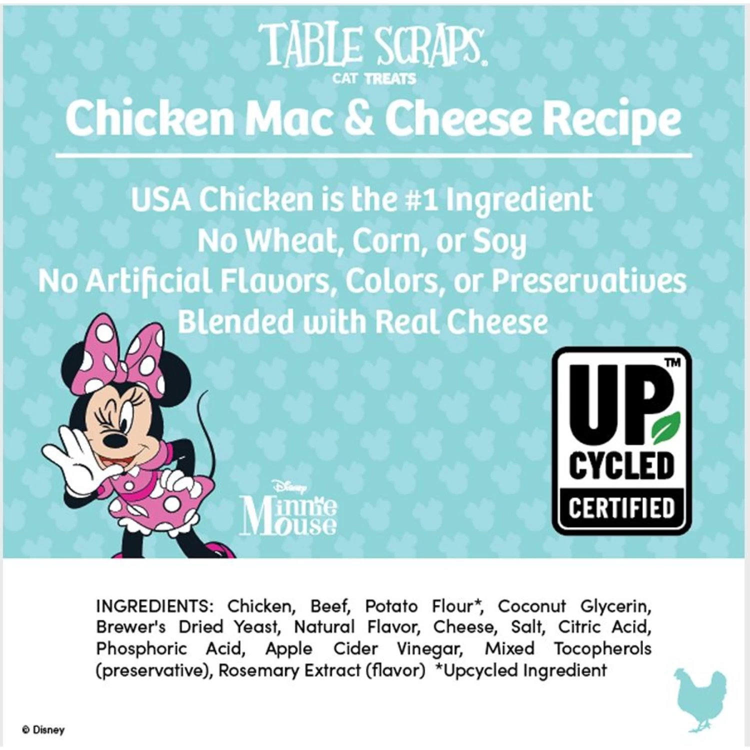 Disney Table Scraps Minnie Mouse Chicken Mac & Cheese Recipe Cat Treats, 3-oz Bag 3 Disney Table Scraps Minnie Mouse Chicken Mac & Cheese Recipe Cat Treats, 3-oz Bag - Image 3
